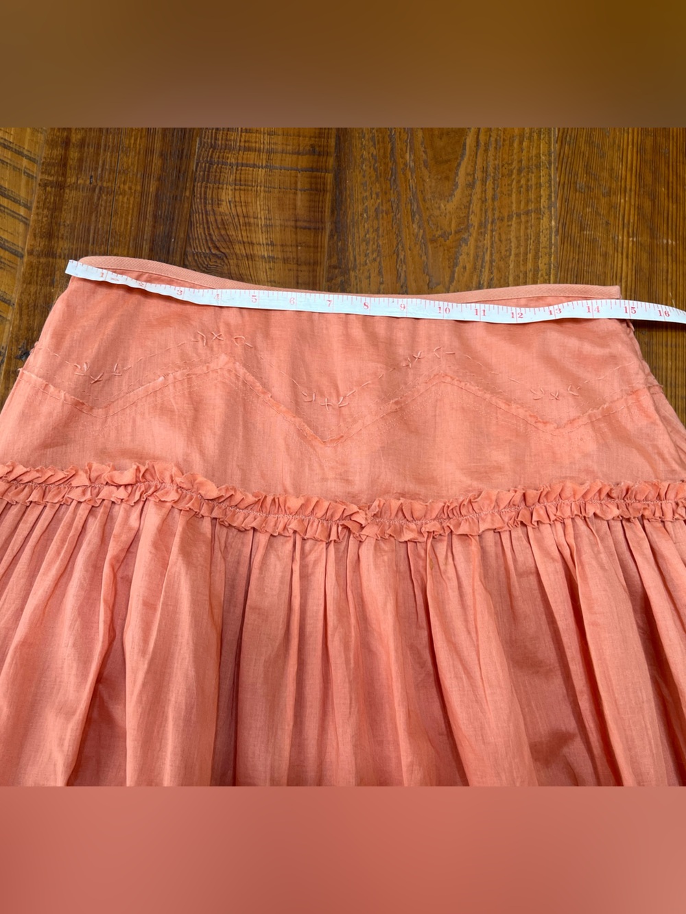 Gianni Bini Peachy Pink Color Boho Tiered A-Line Skirt Size 2 - Picture 10 of 15